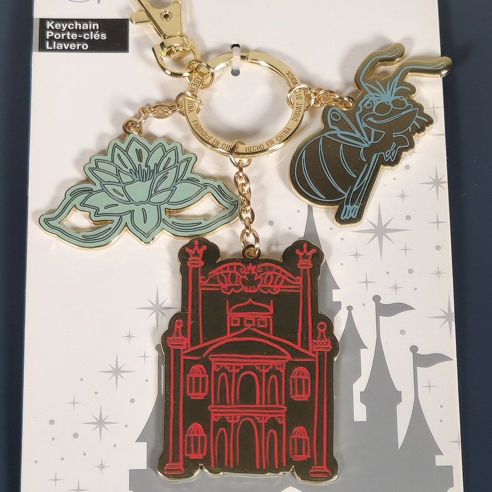 Disney Princess and the Frog Tiana Palace Ray Water Lily Enamel Keychain New